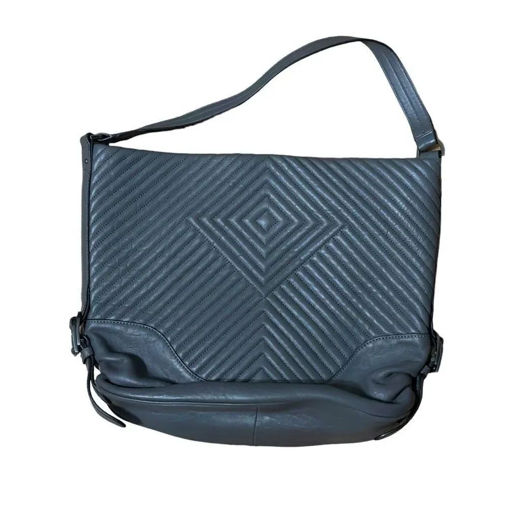 Vince Camuto Genuine Leather Grey Hobo Bag